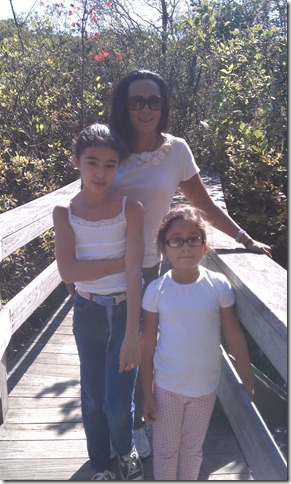 My girls on the Bent Bridge