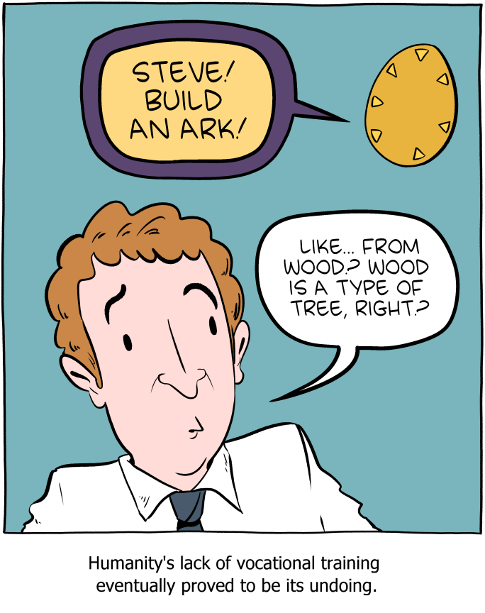 Later, Steve just buys 14,000 inflatable life rafts on Amazon.